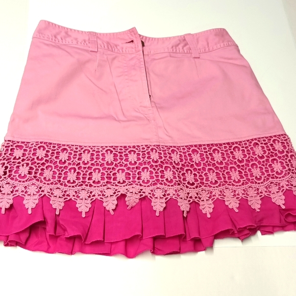 Metro style skits| Women's casual summer pink/ ruffle layer scallop skirt size 8 - Picture 10 of 10